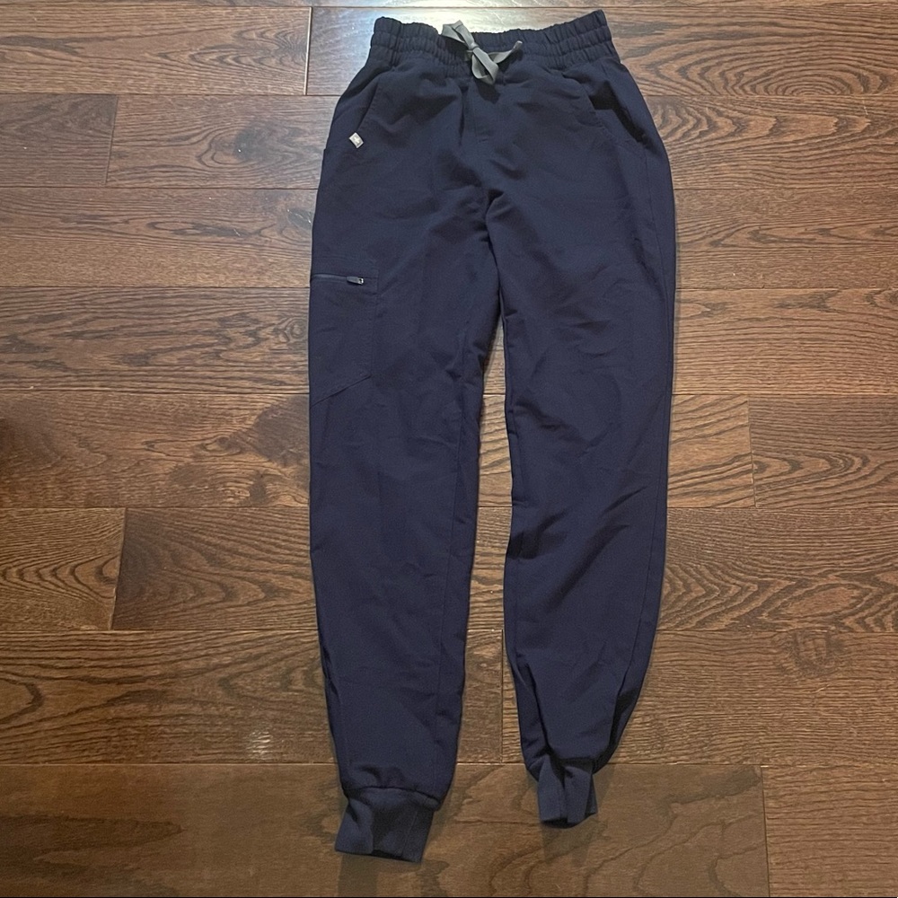 Figs Navy Zamora high waisted scrub bottoms xxs